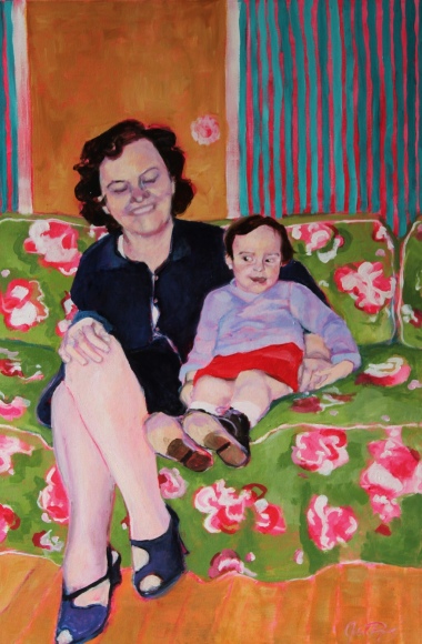 Julia C Pomeroy - Swallowed by the Sofa, 36" x 24", acrylic on canvas. AVAILABLE.